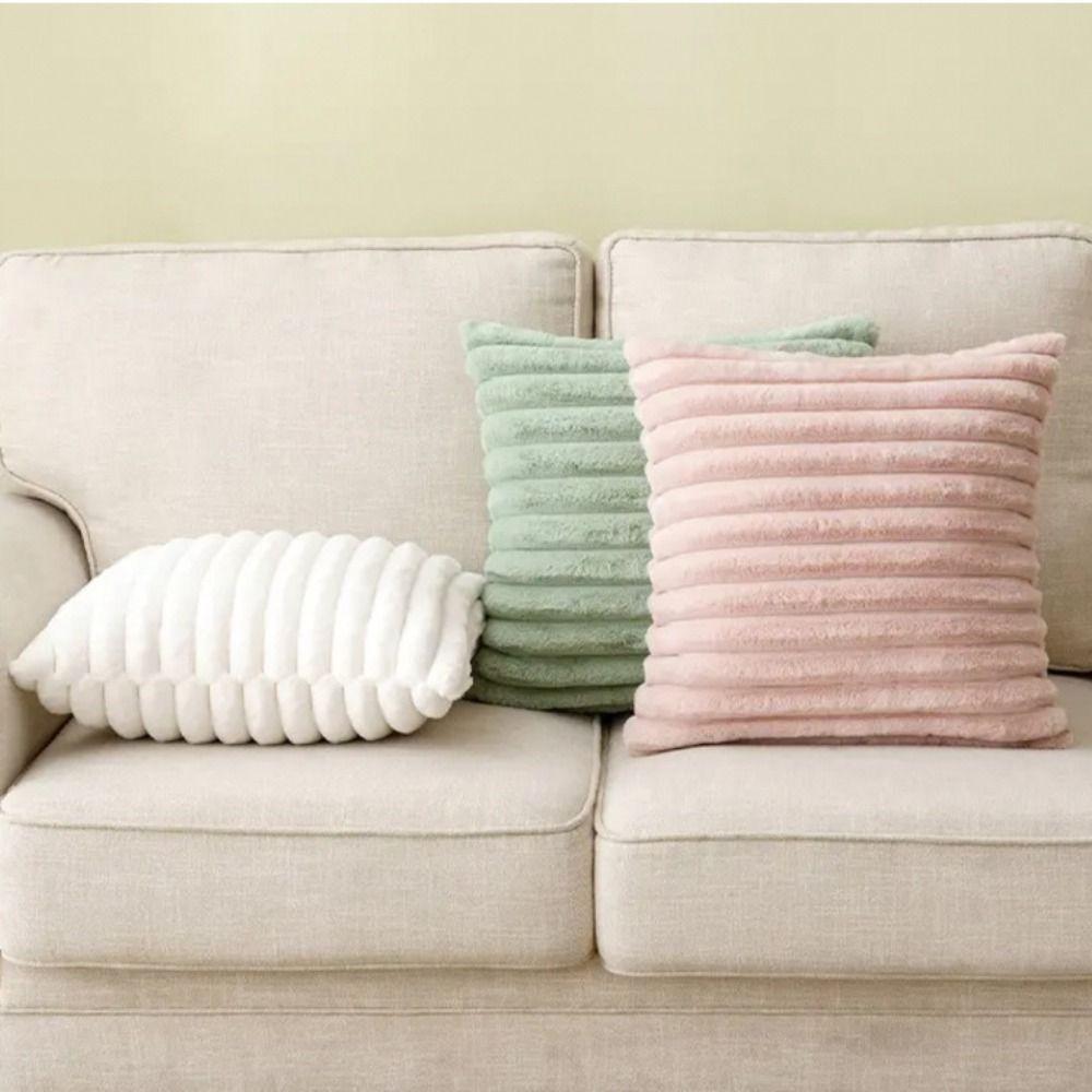 

Soft Plush Pillow Case Solid Color Throw Pillow Cover Comfortable Cushion Cover Home