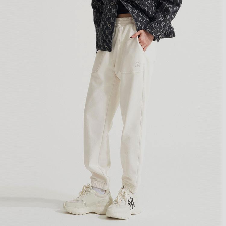 New MLB Knitted Sports Pants Unisex Cream 3APTB0121-50CRS