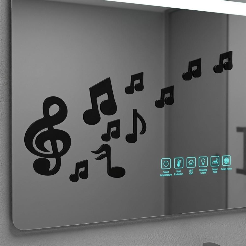 Removable Finish Music Note Wall Sticker 3D Look Embossed Wall Decal  Wall Background