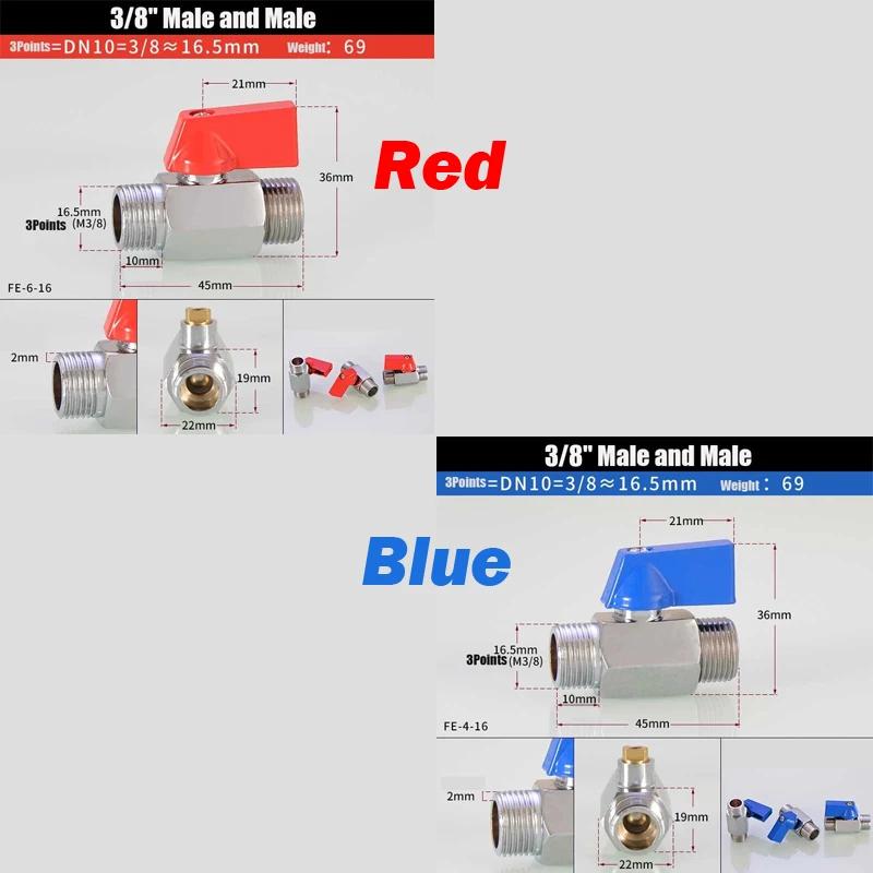 1PCS Brass Mini Ball Valve 1/8" 1/4" 3/8" 1/2" Male-Male/Female-Male/Female-Female Air Compressor Water Gas Oil Shut Off Valve