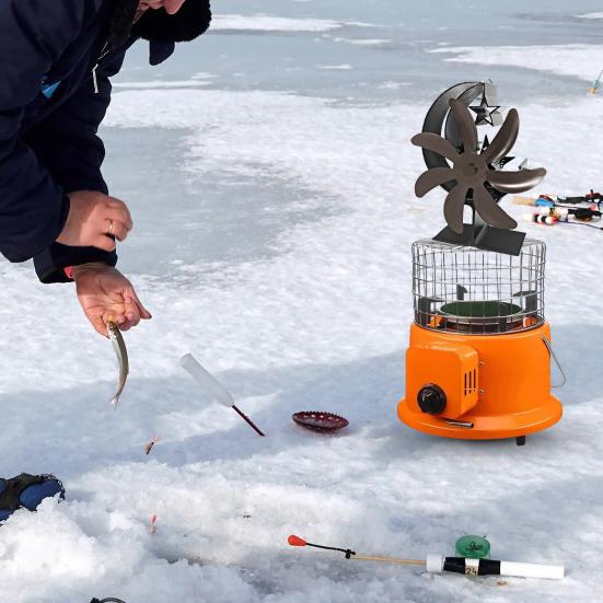 

Кемпинговый вентилятор Самозапуск Тихая работа Устойчивость к высоким температурам Прочный Легко носить с собой Циркуляционный горячий воздух Alumina Moon 7-лопастной каминный вентилятор