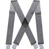 Doucharming Herren 5cm Elastische X-Form Verstellbare Hosenträger mit Metallclips