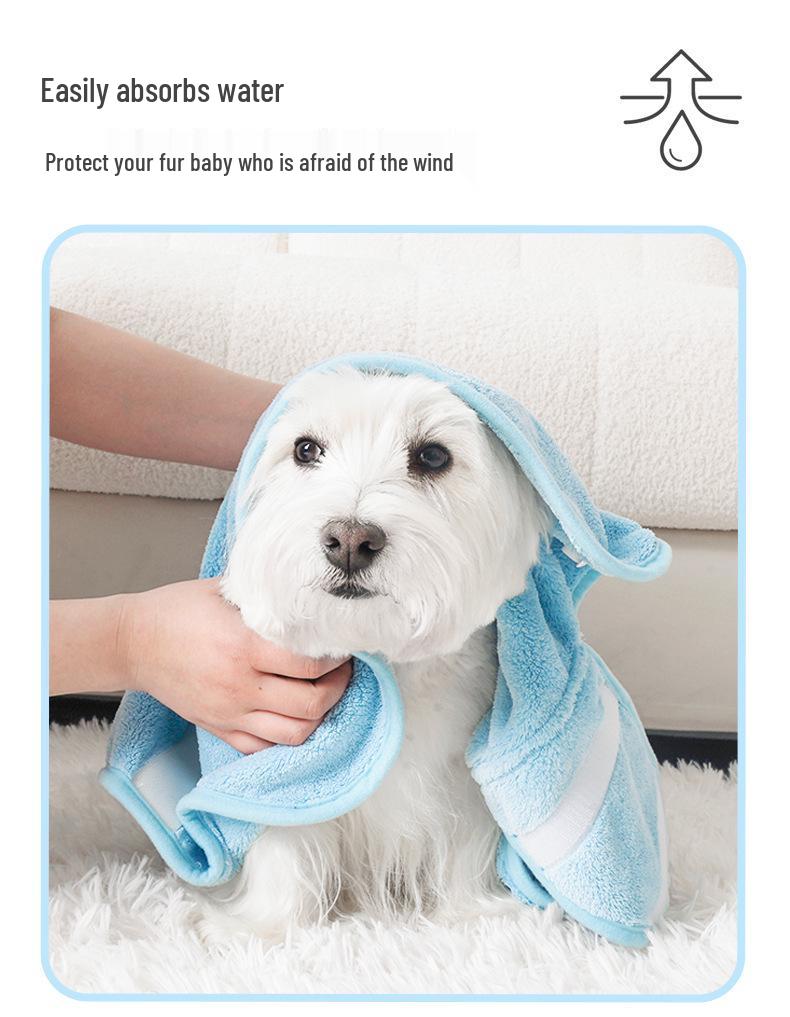 Bichon Dog Hooded Bathrobe - Soft, Strong Absorbent, Quick-Drying, Shed-Free Towel