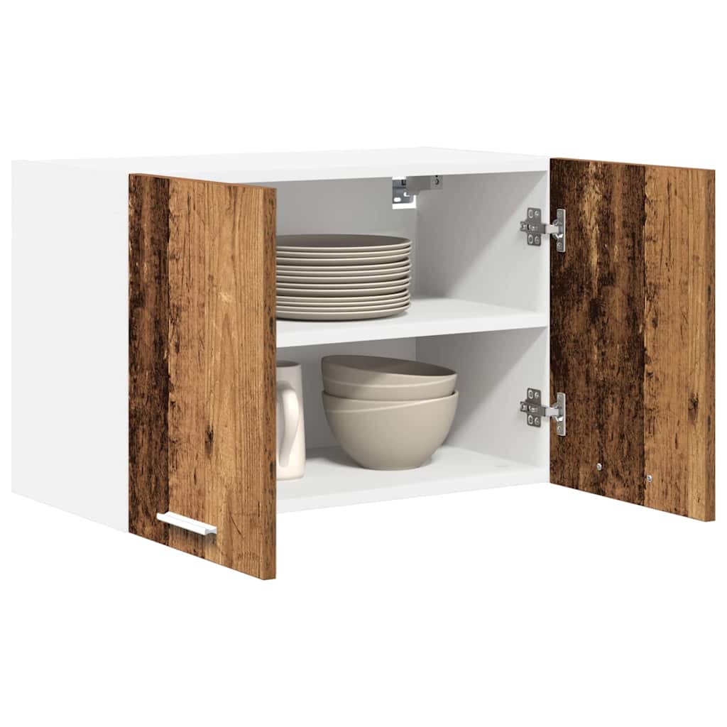 Hanging Cabinet with Door 2 pcs Vintage Wood and White 60 x 31 x 40 cm
