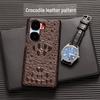 Genuine Leather Crocodile Skull Half Package Case for iQOO Neo6/Neo6SE