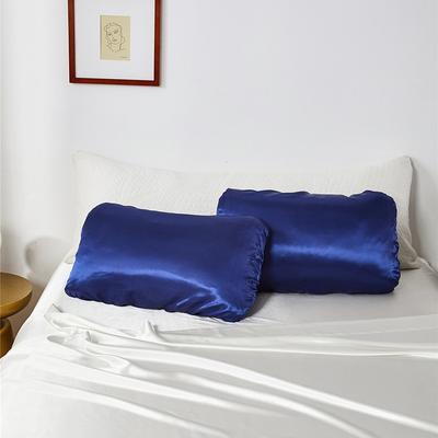 High-end Imitation Silk Queen Pillow Cover with Elastic Band Solid Smooth Satin Pillowcase Easy To Remove and Wash.Pillow Cases