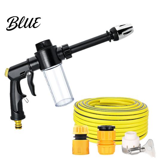 Car Wash Hose Nozzle Garden with Foam Cannon 3 Spray Modes High-Pressure Yard Cleaning Nozzle Heavy Duty Booster for Washing Outdoor