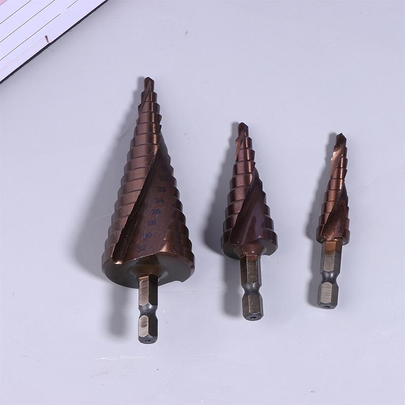 4-12/4-20/4-32Mm Spiral Groove Step Drill Bit M35 Cobalt Step Drill Bit Metal Taper Drill Hss Titanium-Coated Drill Bit