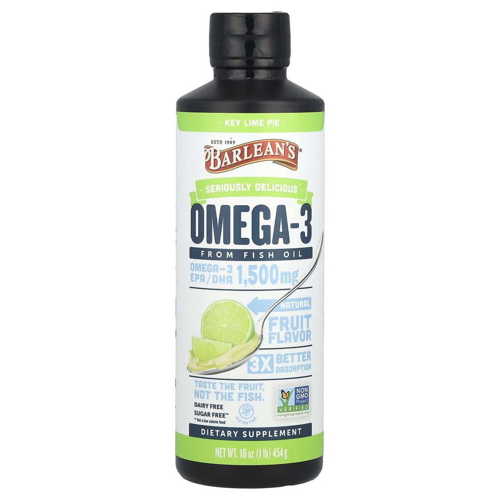 Barlean's Seriously Delicious®, Omega-3 from Fish Oil, Key Lime Pie, 454G (16Oz)