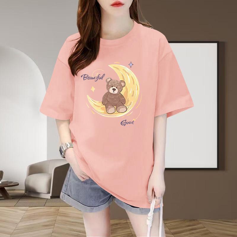 2026 European Style Plus Size Women's Cotton Short Sleeve T-shirt - Hot Selling, Loose, Slimming, Versatile, and Trendy