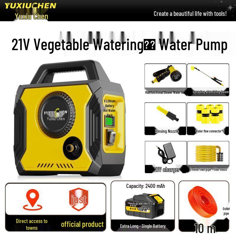 Rechargeable Water Pump for Home Garden Irrigation - Vegetable Patch Sprinkler with Lithium Battery