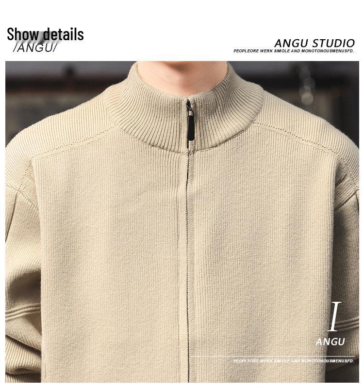 Men's Heavy-Duty Casual Zipper Knit Cardigan Sweater