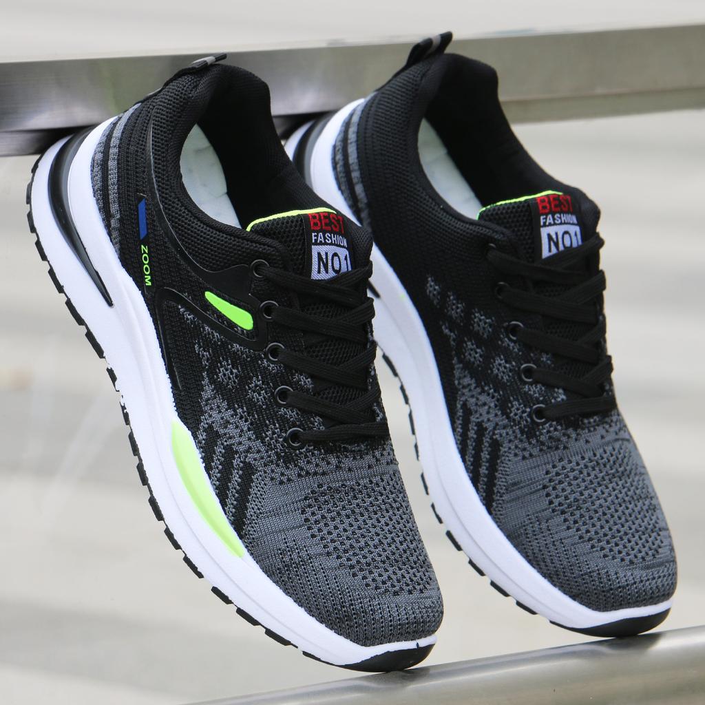 Summer All-match Men's Running Sneakers Breathable Non-slip Damping Casual Sports Shoes Outdoor Soft Vulcanized Shoes Zapatillas