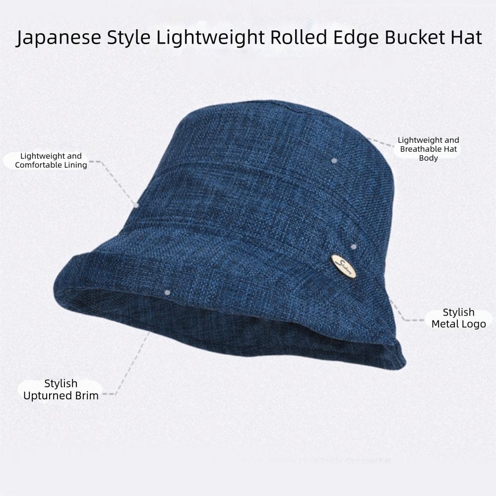 Wide Brim Women Fisherman Hat Rolled Edge Basin Hat Casual Bucket Hat Girl