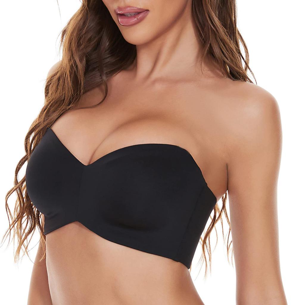 Seamless Strapless Invisible Bra with Removable Straps & Underwire for Plus Sizes