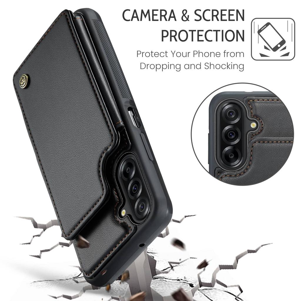 For Samsung Galaxy A17 Case with Card Holder Wallet Case with PU Leather Kickstand Card Slots RFID Blocking,Magnetic Clasp Cover