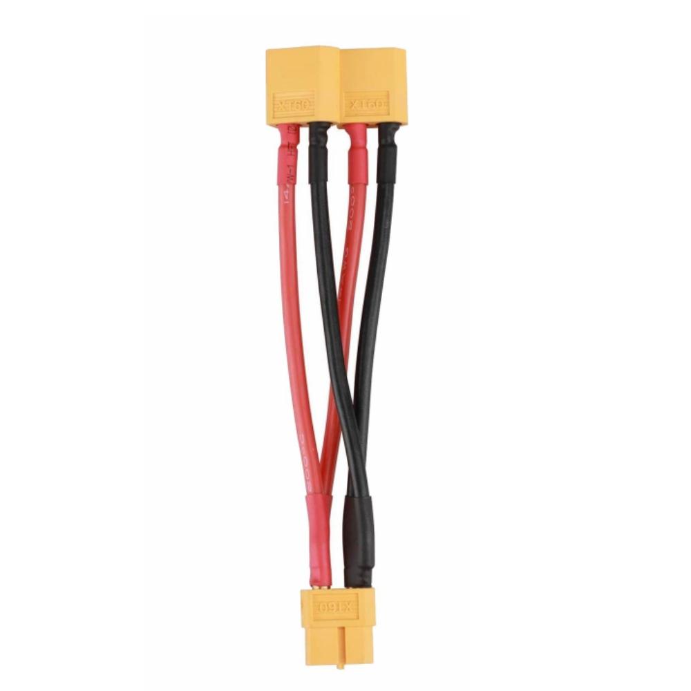 1/2pcs 14AWG XT60 Parallel Battery Connector 2-Male To 1-Female XT-60 Cable Dual Extension Y Splitter Harness Adapter