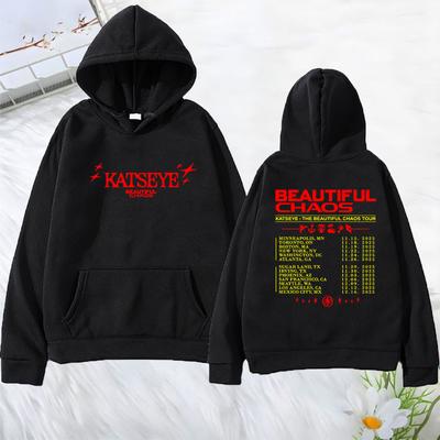 Katseye The Beautiful Chaos Tour 2025 Mode Grafik Hoodie Herren Damen Langarm Vintage Fleece Hip Hop Kapuzensweatshirts
