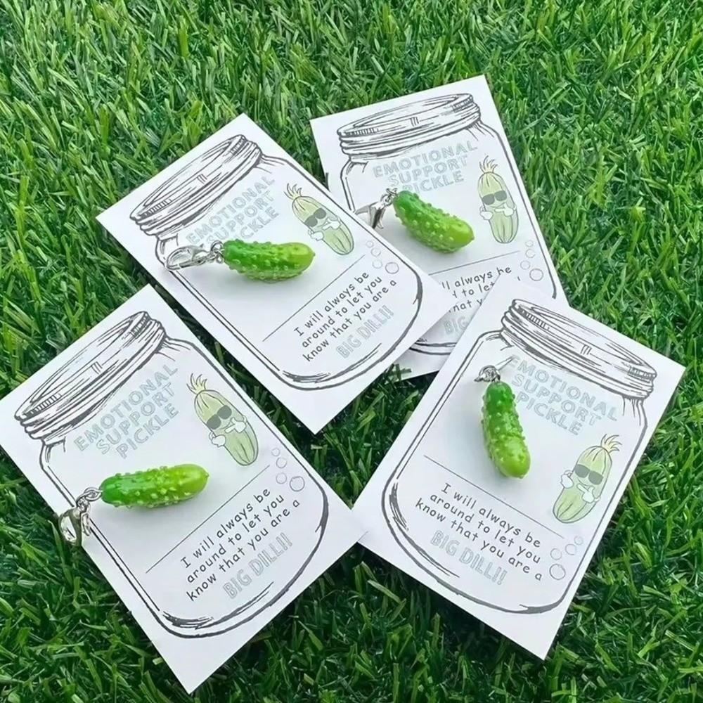 Ciondolo Mini Cetriolo Verde Resina Frutta Simulato Portachiavi Pickle Emotivo Portachiavi Compleanno