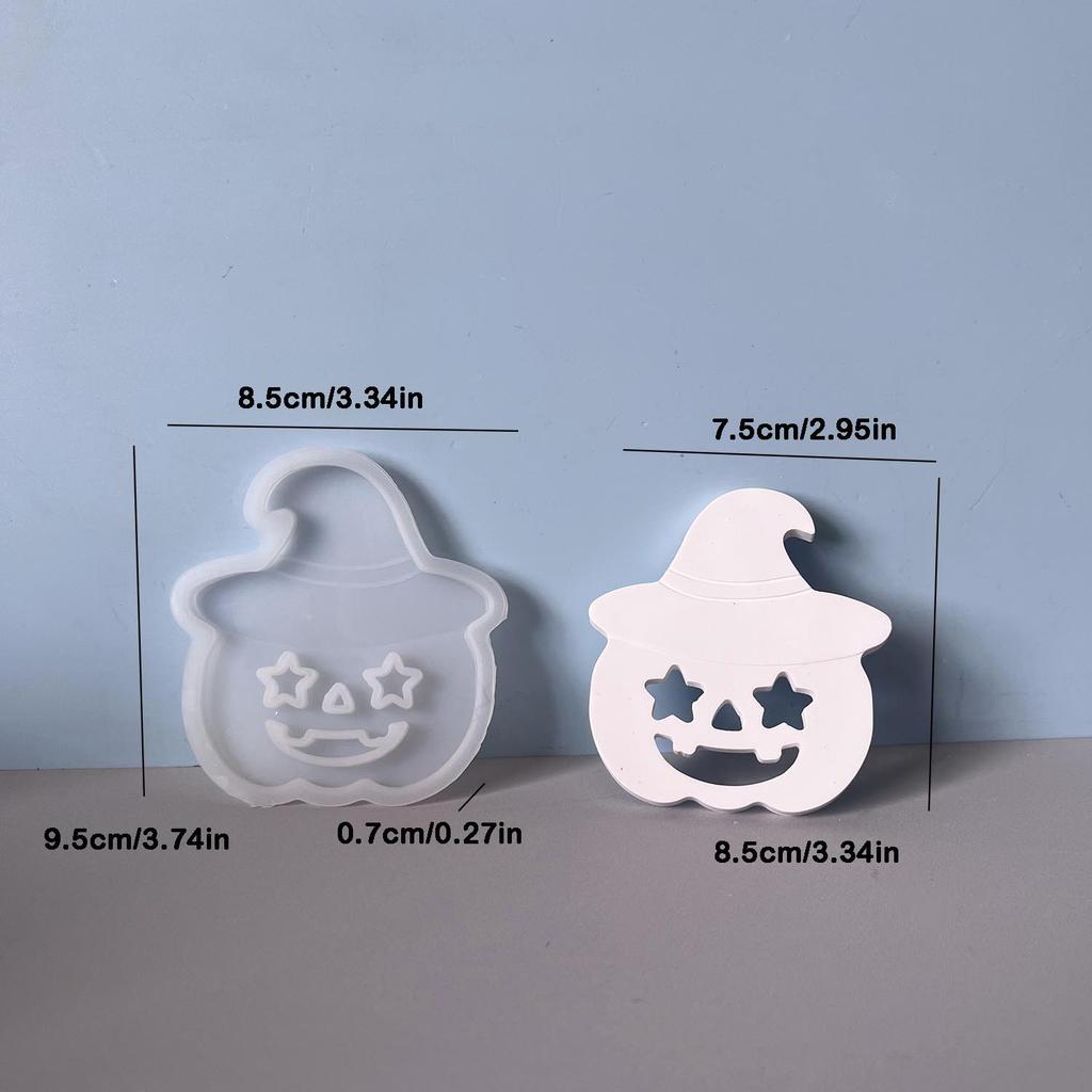 Pumpkin Silicone Mould White Emoticon Pumpkin Mold Halloween Light Mold Compact Plaster Drip Mold For Halloween Party Birthday