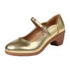 fashion women square heel dancing shoes ankle strap Mary Jane round toe comfortable ladies dancing party work wedding