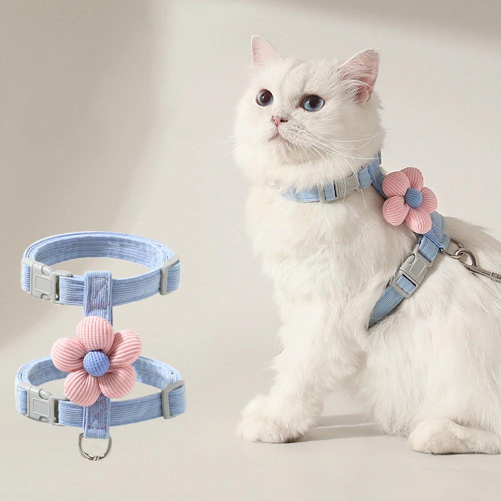 Cat Leash Anti Stripping Outgoing Special Cat Walking Vest Type Chest Strap Small Dog Dog Anti Running Cat Leash Outdoor Walking