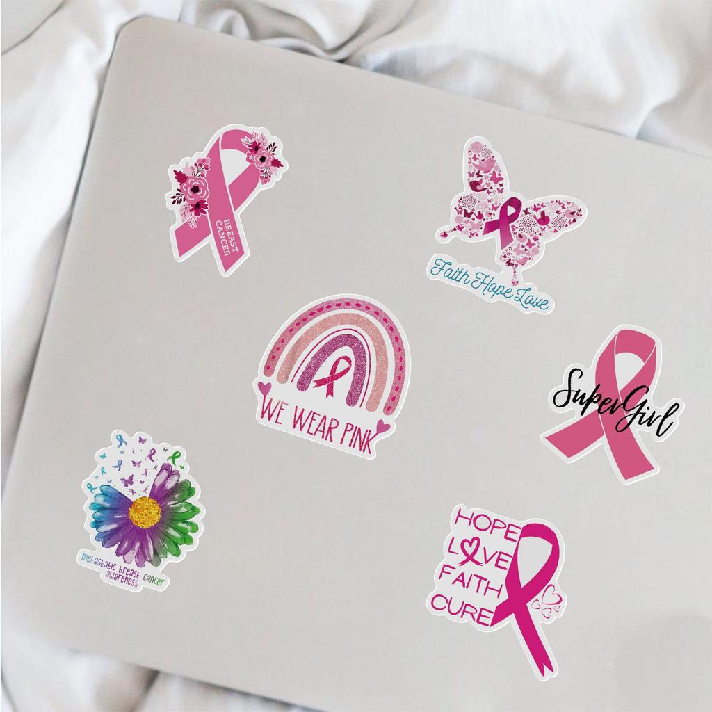10/50Pcs Cancer Awareness/Breast Cancer Awareness Stickers Graffiti Stickers for DIY Skateboard Motorcycle Bicycle Stickers