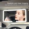 LED Car Vanity Mirror Rechargeable Sun Visor Makeup Mirror HD Dimmable Touch Screen 3 Light Modes Auto Interior Mirror