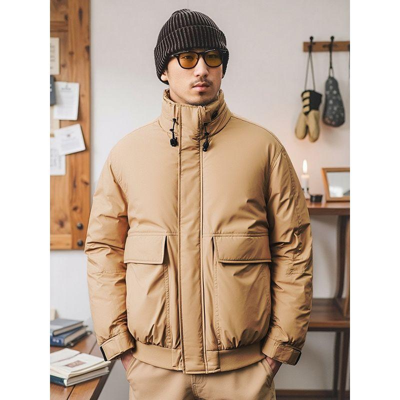 Mountain-Style Outdoor Functional Workwear Stand-Collar Down Jacket for Men, Winter Thickened Cotton-Padded Jacket, Export Men's Cotton Coat