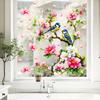 Aquarell Blume und Vogel Glas Elektrostatische Aufkleber Ohne Kleber für Badezimmer, Wohnzimmer Fenster Dekoration Aufkleber