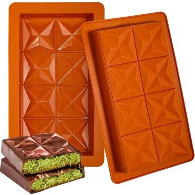 Chocolate Bar Mold Deep with 10Pcs Bags Thick Dubai Chocolate Mold for Stuffed Bar Filling Pistachio Break Apart Chocolate Bar