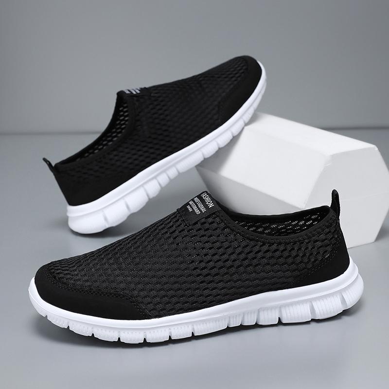 

Новые мужские женские лоферы кроссовки легкие дышащие туфли для ходьбы повседневные удобные слипоны парная обувь нескользящая обувь 37 чёрный