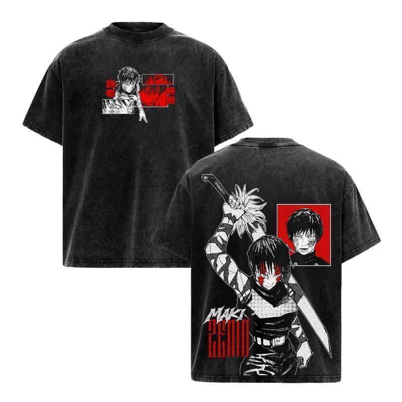 Neues Japan Yuta Okkotsu Grafik-T-Shirt Jujutsu Kaisen Anime Gewaschenes Oversized-T-Shirt Herren Damen Kleidung Baumwolle Kurzarm-T-Shirts