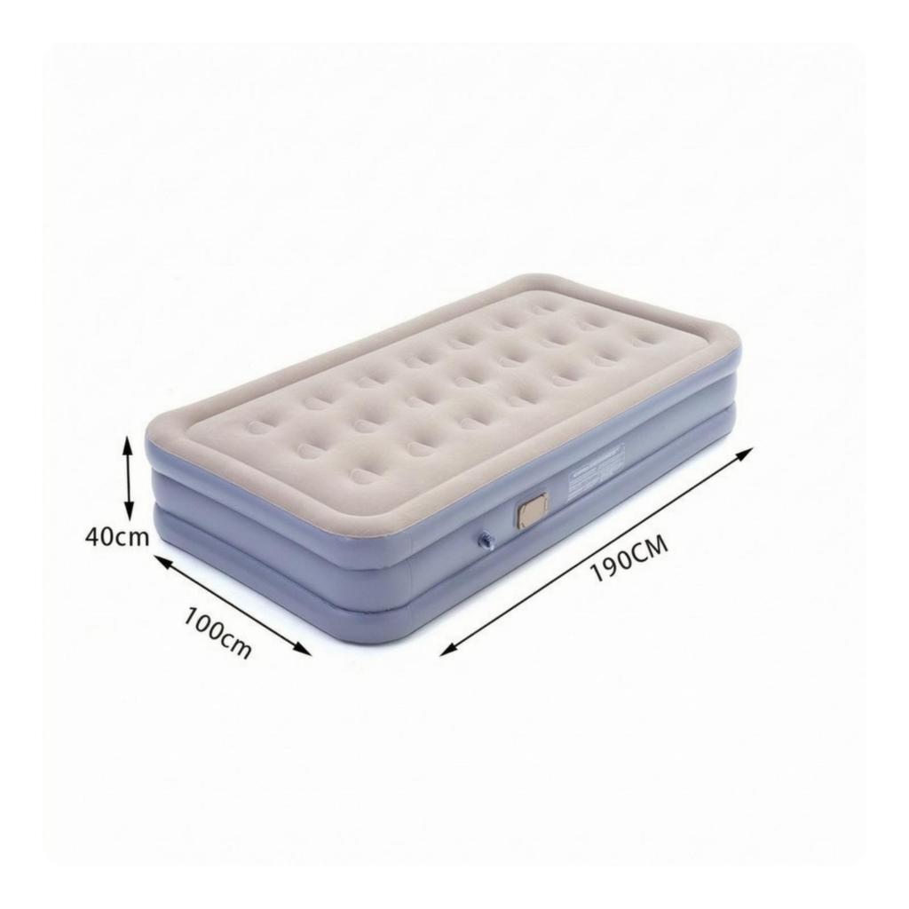 Flocked Mattress with Built-in Pump | Inflatable Pillow,