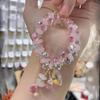 Elegant Synthetic Crystal Bracelet with Heart Pendant, Sparkling Luxury Design, Non-plated Artificial Crystal, Perfect for Daily and Party Wear.