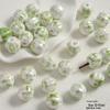 Handmade Cute Flower & Heart Green Ceramic Beads for DIY Jewelry