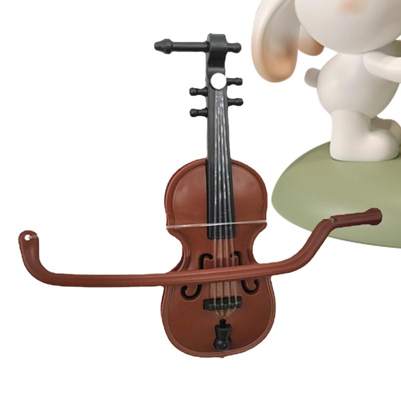 Mini Violins Ornament Miniature Violins Model with Stand for CASE Dollhouse for Home Desktop Decoration Musical Instrument
