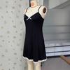 Cross-border Lace Trim Sleeveless Backless Short Slip Nightgown for Women
