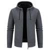 Men S Solid Color Hooded Fleece Knit Cardigan Autumn Winter Casual Coat