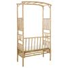 Garden Arch with Bench Cream White 115 X 50 X 205 Cm Bamboo