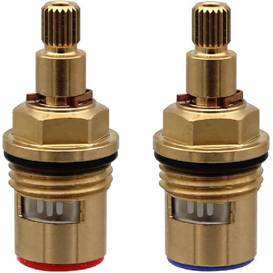 Mix Tap Inner Cartridge Replacement, Spare Valves, Tap Valves, Brass Ceramic Disc Cartridges Insert Faucet Valve Quarter Turn 1/2" Ceramic Tap Valves