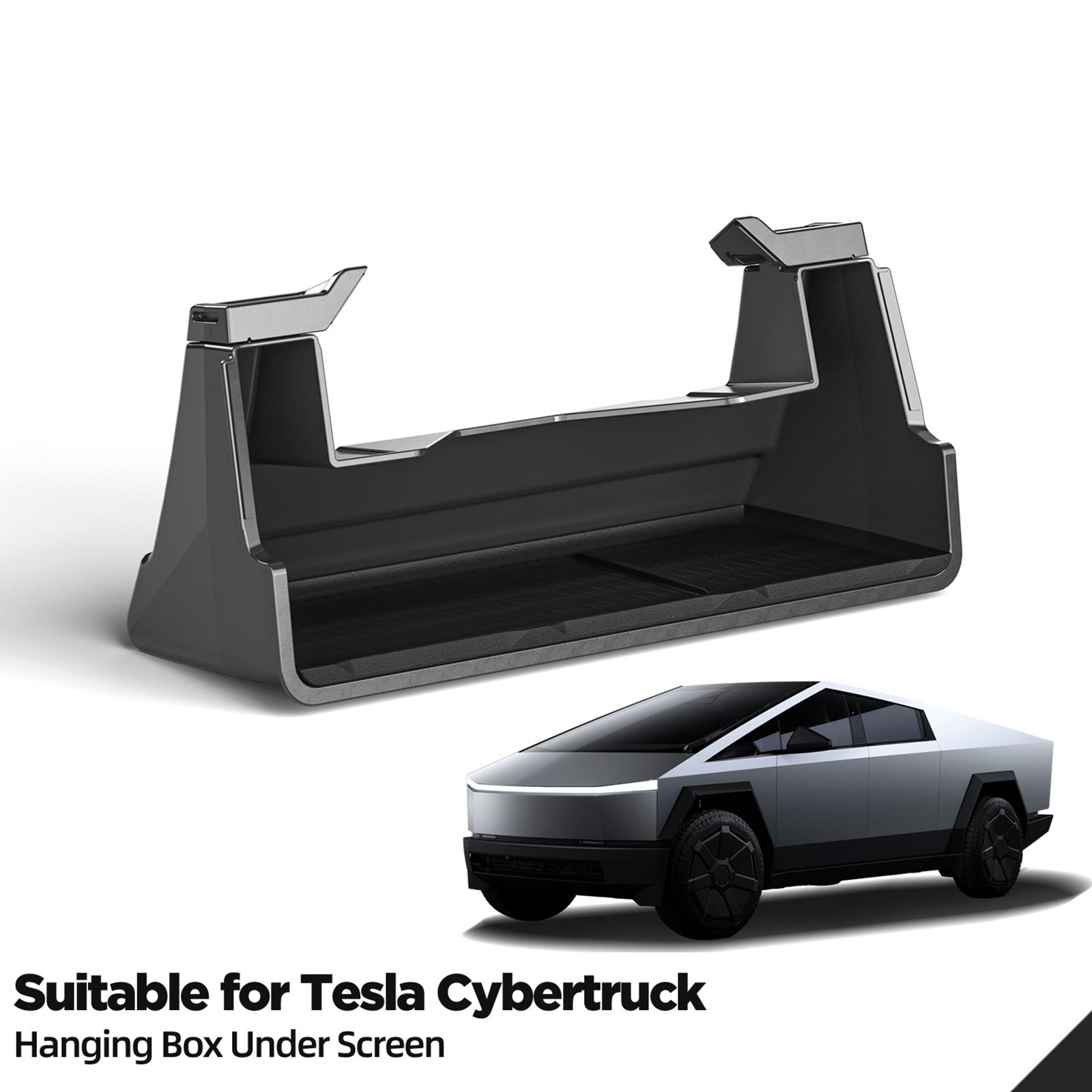 Under Screen Storage Box For Tesla Cybertruck Central Control Hidden Organizer Case Tissue Holder Tray Car Interior Accessories For Cybertruck