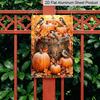 2D Flat, 1pc Thanksgiving Pumpkin Bird Farmhouse Wall Aluminum Sign, Thanksgiving Party Decor, Dining Room Wall Art, Kitchen Farmhouse Decor, Fall