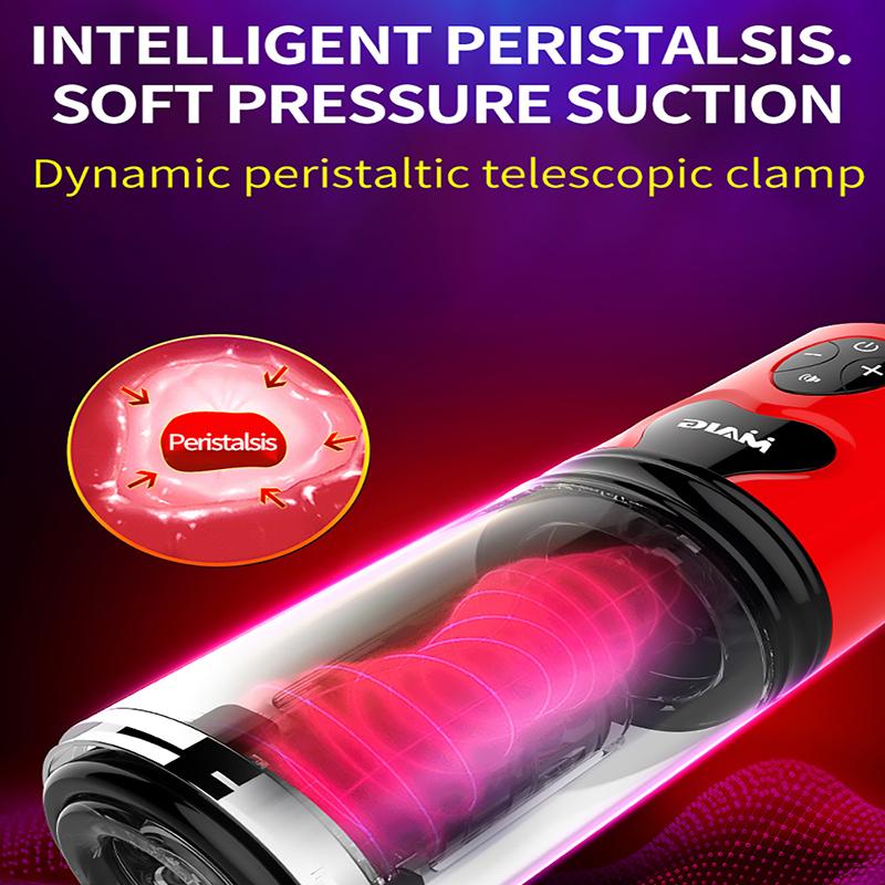 Mężczyzna Masturbator automatyczny obrót teleskopowy prawdziwy pochwy głos kubek do masturbacji dla mężczyzn kieszonkowe cipki silne wbijanie zabawek erotycznych