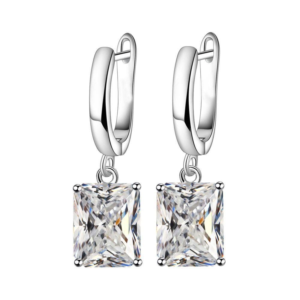 Glass Diamond Necklace Earrings Set Simple Style Necklace Jewelry Set  Women Girls