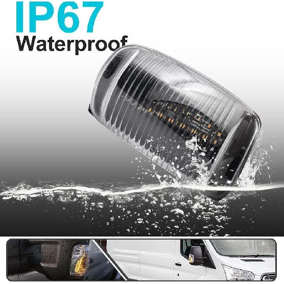 2Pcs Amber Led Side Mirror Marker Lights For Fo.rd Transit 150 250 350 350HD 2015-2021 Clear Lens Turn Signal Lamp