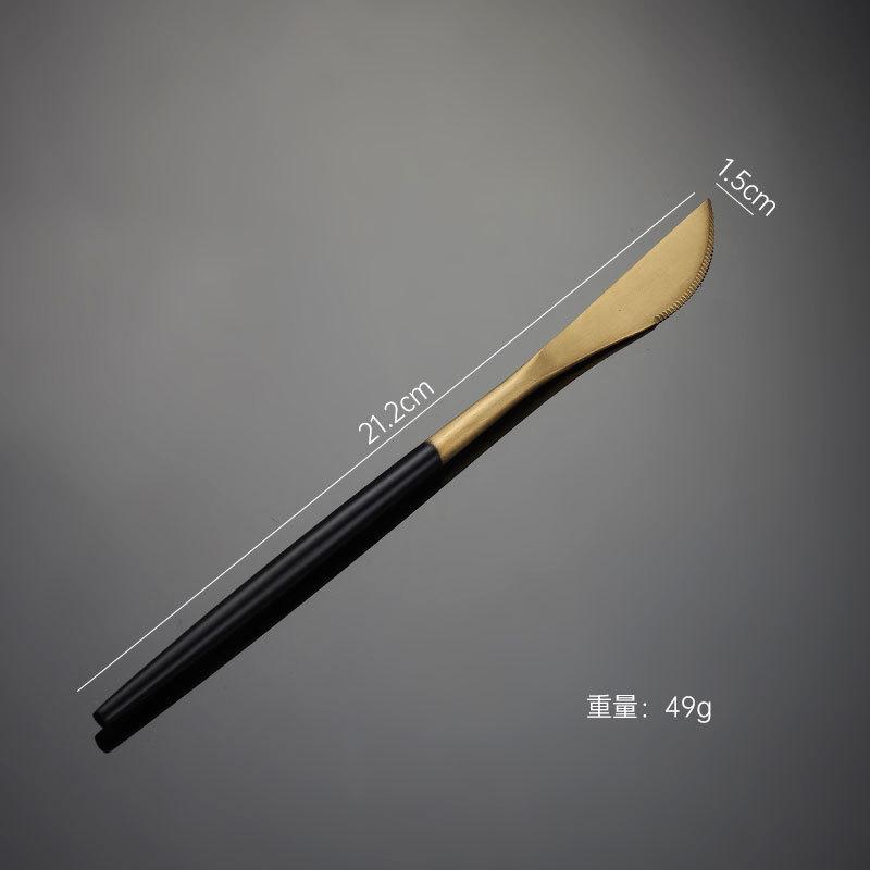 304 Stainless Steel Portuguese Knife and Fork Spoon Titanium-plated Gold Thick Western Tableware Paint Handle Wedding Gift