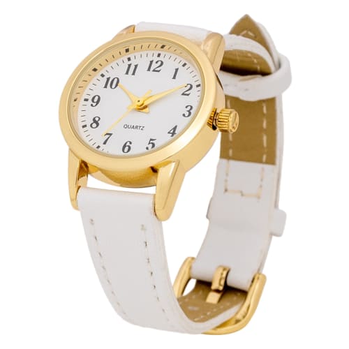 Fieldwork Women's Analog Watch with Leather Strap, White, Small Salon, PP006-1