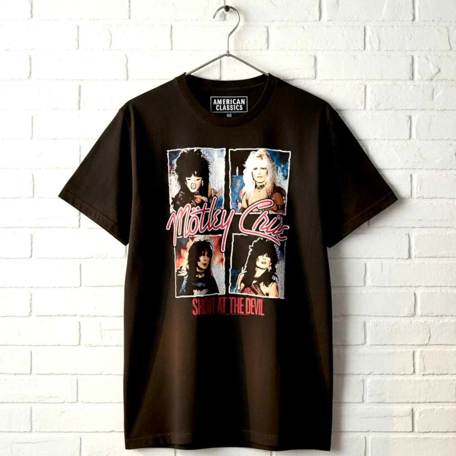 Motley Crue Shout at the Devil Men s T Shirt Metal Rock Band Album Concert Merch S