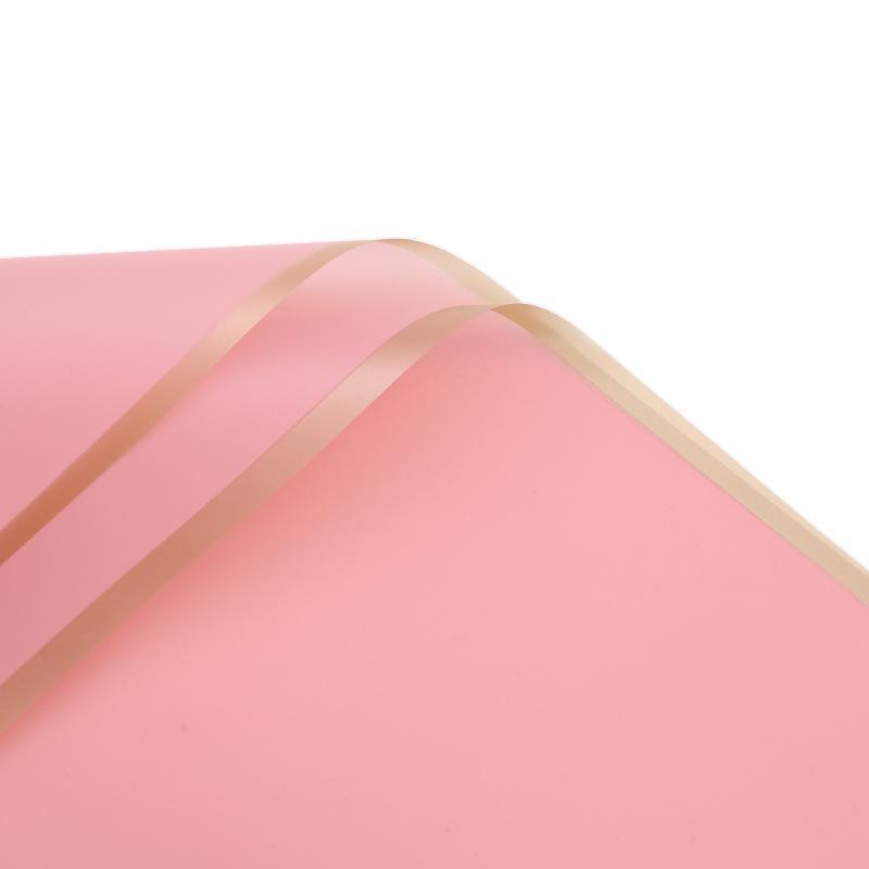 20Pcs Flower Wrapping Paper Golden Border Rose Korean Style Half Transparent Gifts Packing Paper Diy Bouquet Wrapping Material